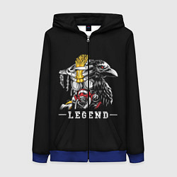 Толстовка на молнии женская Бладхаунд, цвет: 3D-синий