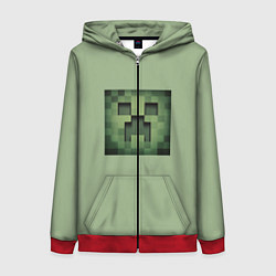 Толстовка на молнии женская Майнкрафт, цвет: 3D-красный