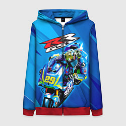 Толстовка на молнии женская Suzuki MotoGP, цвет: 3D-красный