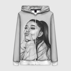 Толстовка на молнии женская Ariana Grande Ариана Гранде, цвет: 3D-белый