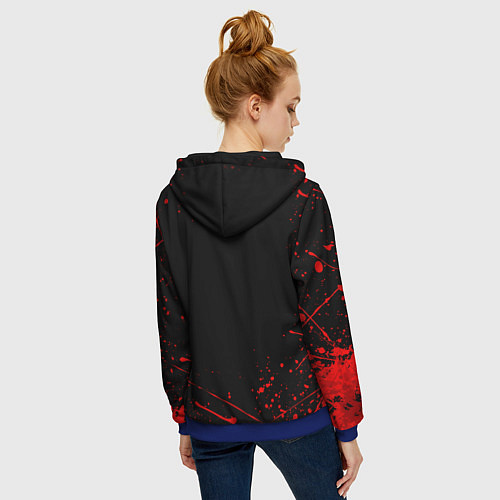 Женская толстовка на молнии ВЕДЬМАК / 3D-Синий – фото 4