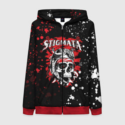 Толстовка на молнии женская Stigmata, цвет: 3D-красный