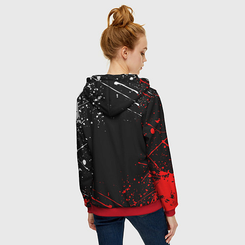 Женская толстовка на молнии MONOKUMA / 3D-Красный – фото 4