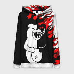 Толстовка на молнии женская MONOKUMA, цвет: 3D-белый