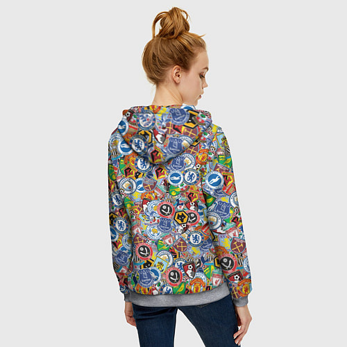 Женская толстовка на молнии Английская Премьер Лига / 3D-Меланж – фото 4