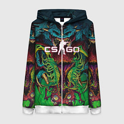 Толстовка на молнии женская CS GO Hyperbeast, цвет: 3D-белый