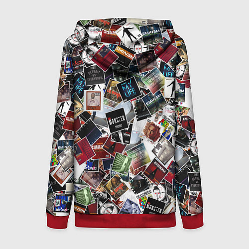 Женская толстовка на молнии Дискография EMINEM / 3D-Красный – фото 2