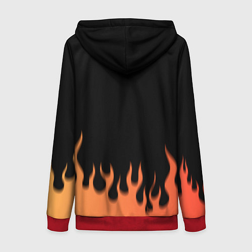 Женская толстовка на молнии ОЧЕНЬ ПРИЯТНО БОГ! / 3D-Красный – фото 2