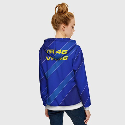 Женская толстовка на молнии Valentino Rossi / 3D-Белый – фото 4