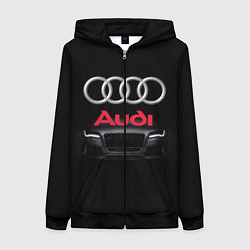 Толстовка на молнии женская AUDI, цвет: 3D-черный