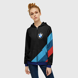 Толстовка на молнии женская BMW, цвет: 3D-синий — фото 2