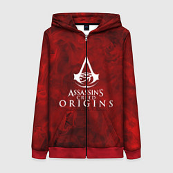 Толстовка на молнии женская Assassin??s Creed Origins, цвет: 3D-красный