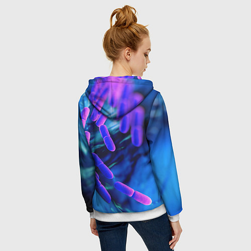 Женская толстовка на молнии PLAGUE INC / 3D-Белый – фото 4