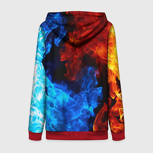 Женская толстовка на молнии DOOM ETERNAL / 3D-Красный – фото 2