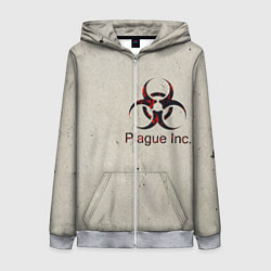 Толстовка на молнии женская Plague Inc, цвет: 3D-меланж