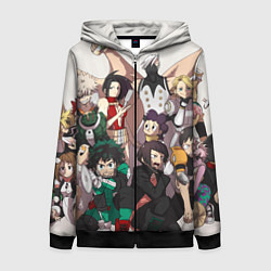Толстовка на молнии женская MY HERO ACADEMIA множество героев, цвет: 3D-черный