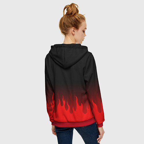 Женская толстовка на молнии GURREN LAGANN / 3D-Красный – фото 4