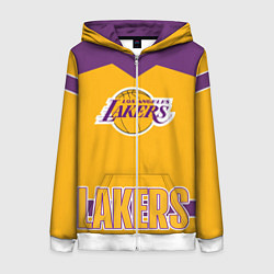 Толстовка на молнии женская Los Angeles Lakers, цвет: 3D-белый