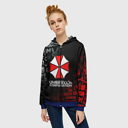 Толстовка на молнии женская RESIDENT EVIL UMBRELLA CORP, цвет: 3D-синий — фото 2