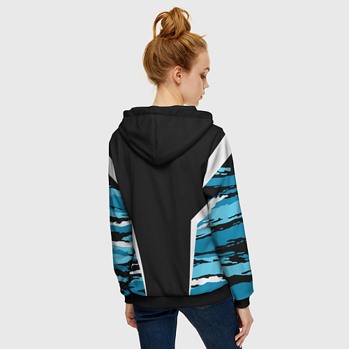 Женская толстовка на молнии Камуфляж ВДВ / 3D-Черный – фото 4