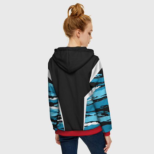 Женская толстовка на молнии Камуфляж ВДВ / 3D-Красный – фото 4