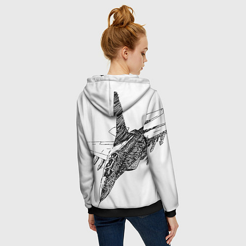 Женская толстовка на молнии ВВС России / 3D-Черный – фото 4