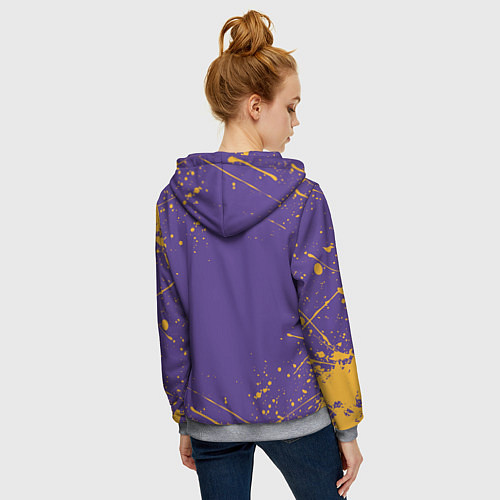 Женская толстовка на молнии LA LAKERS / 3D-Меланж – фото 4