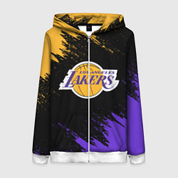 Толстовка на молнии женская LA LAKERS, цвет: 3D-белый