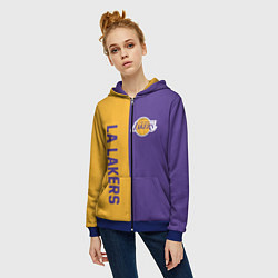 Толстовка на молнии женская LA LAKERS, цвет: 3D-синий — фото 2