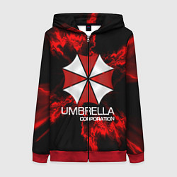 Толстовка на молнии женская UMBRELLA CORP, цвет: 3D-красный