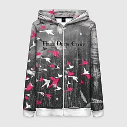 Толстовка на молнии женская Three Days Grace art, цвет: 3D-белый