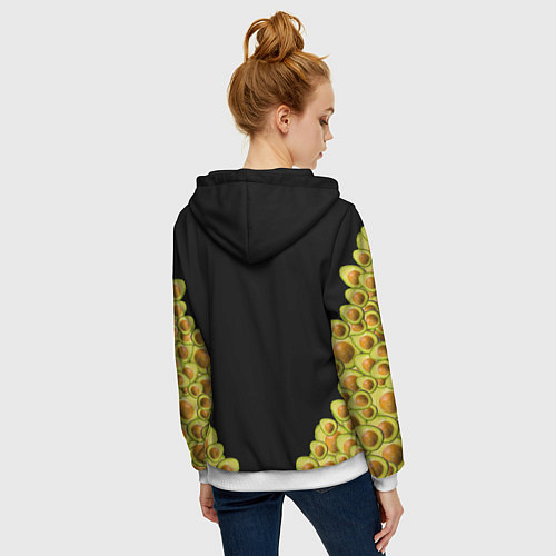 Женская толстовка на молнии Авокадо / 3D-Белый – фото 4