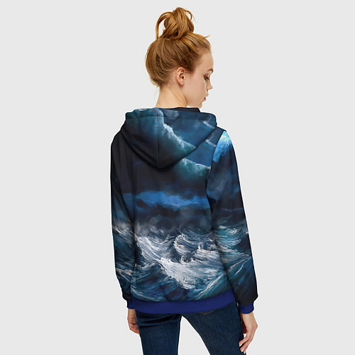 Женская толстовка на молнии Военно-морской флот / 3D-Синий – фото 4