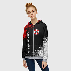 Толстовка на молнии женская UMBRELLA CORPORATION, цвет: 3D-меланж — фото 2