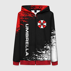 Толстовка на молнии женская UMBRELLA CORPORATION, цвет: 3D-красный