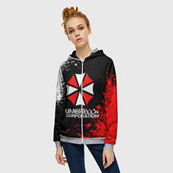 Толстовка на молнии женская UMBRELLA CORPORATION, цвет: 3D-меланж — фото 2