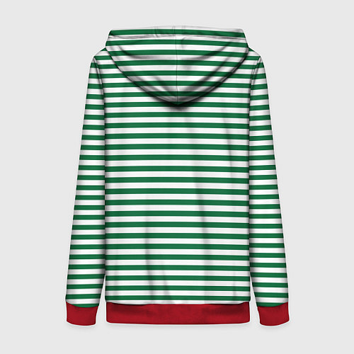 Женская толстовка на молнии Тельняшка пограничных войск / 3D-Красный – фото 2