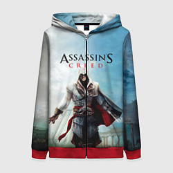 Толстовка на молнии женская Assassins Creed, цвет: 3D-красный