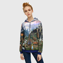 Толстовка на молнии женская HEROES, цвет: 3D-синий — фото 2