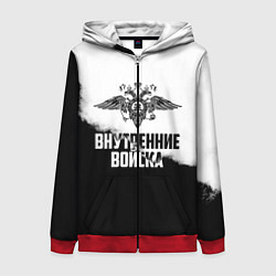 Толстовка на молнии женская Внутренние Войска, цвет: 3D-красный