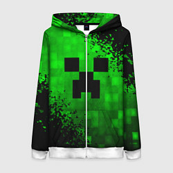Толстовка на молнии женская MINECRAFT, цвет: 3D-белый