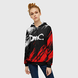 Толстовка на молнии женская DEVIL MAY CRY DMC, цвет: 3D-черный — фото 2