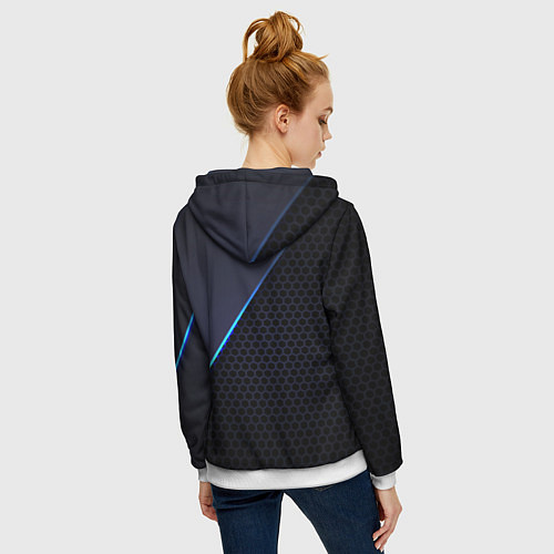 Женская толстовка на молнии PORSCHE / 3D-Белый – фото 4