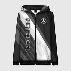 Толстовка на молнии женская Mercedes-Benz, цвет: 3D-черный