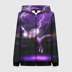 Женская толстовка на молнии Кот и Молнии