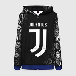 Толстовка на молнии женская JUVENTUS, цвет: 3D-синий