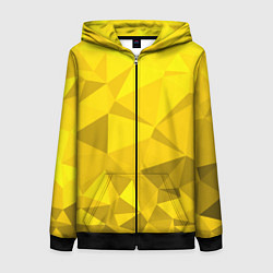 Толстовка на молнии женская YELLOW ABSTRACT, цвет: 3D-черный