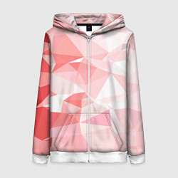 Толстовка на молнии женская Pink abstraction, цвет: 3D-белый