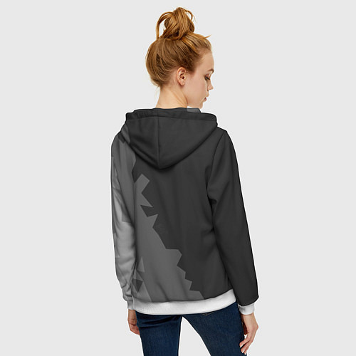 Женская толстовка на молнии Dark abstraction / 3D-Белый – фото 4