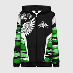 Толстовка на молнии женская Пограничные Войска, цвет: 3D-черный